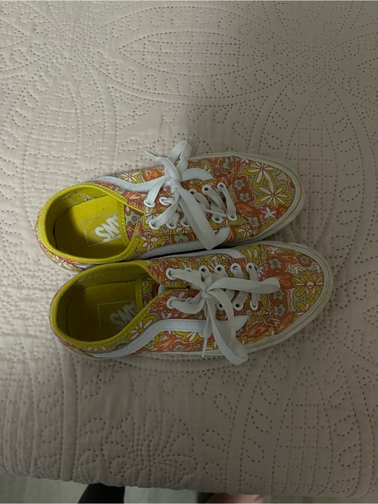 Vans Shoes - Vans Floral Low-Top Sneakers in Yellow and Orange